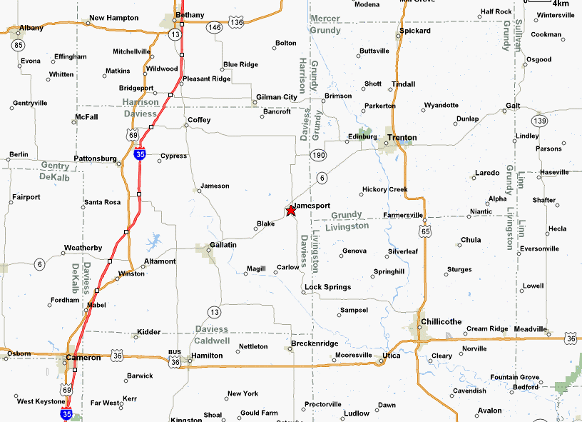 Map Of Jamesport Mo